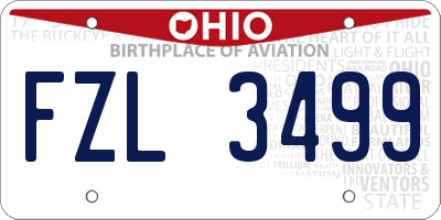 OH license plate FZL3499