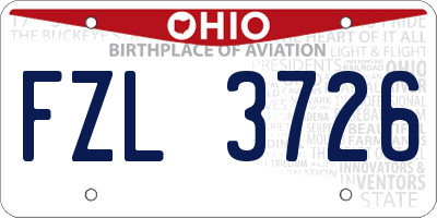 OH license plate FZL3726
