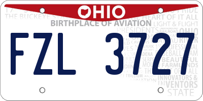 OH license plate FZL3727