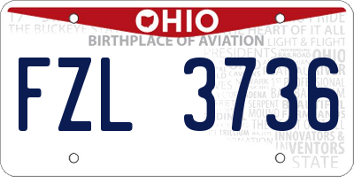 OH license plate FZL3736