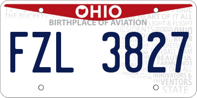 OH license plate FZL3827
