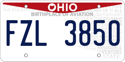 OH license plate FZL3850