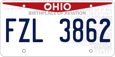 OH license plate FZL3862