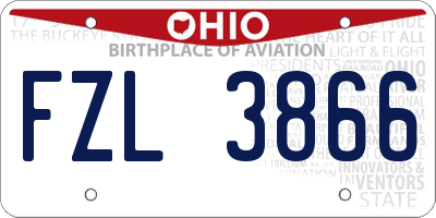 OH license plate FZL3866