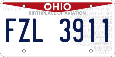 OH license plate FZL3911