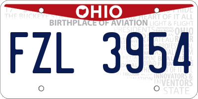 OH license plate FZL3954