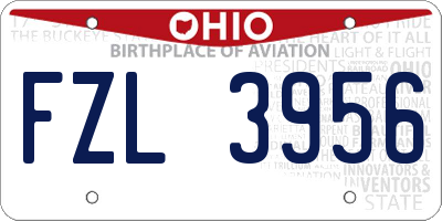 OH license plate FZL3956