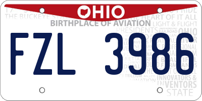 OH license plate FZL3986