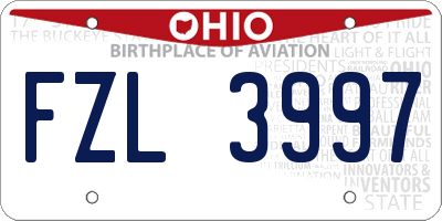 OH license plate FZL3997