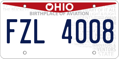 OH license plate FZL4008