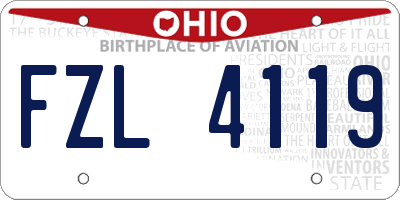 OH license plate FZL4119