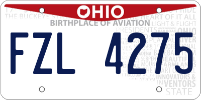 OH license plate FZL4275