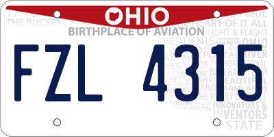 OH license plate FZL4315
