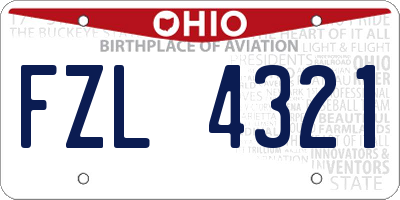 OH license plate FZL4321