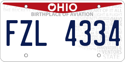 OH license plate FZL4334