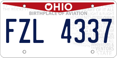 OH license plate FZL4337