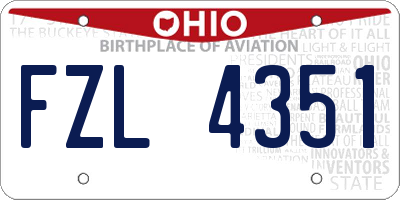 OH license plate FZL4351