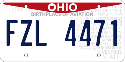 OH license plate FZL4471