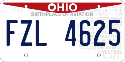 OH license plate FZL4625
