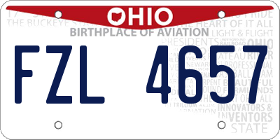 OH license plate FZL4657