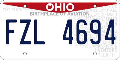 OH license plate FZL4694