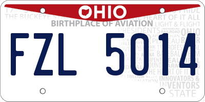 OH license plate FZL5014