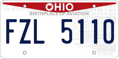 OH license plate FZL5110