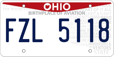 OH license plate FZL5118