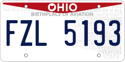 OH license plate FZL5193
