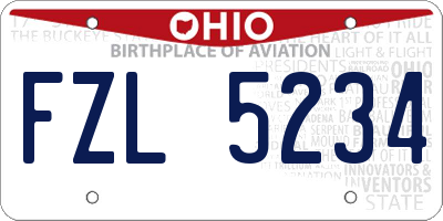 OH license plate FZL5234