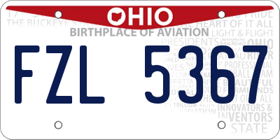 OH license plate FZL5367