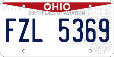 OH license plate FZL5369