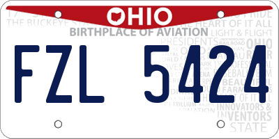 OH license plate FZL5424