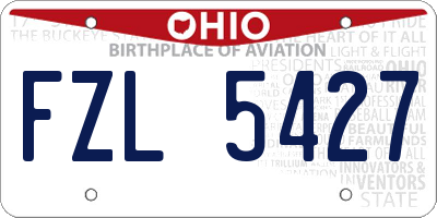 OH license plate FZL5427