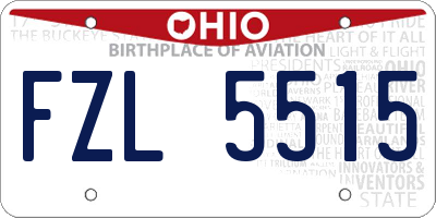 OH license plate FZL5515