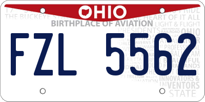 OH license plate FZL5562