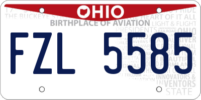 OH license plate FZL5585