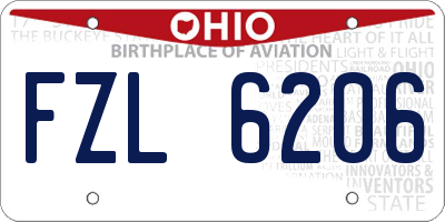 OH license plate FZL6206