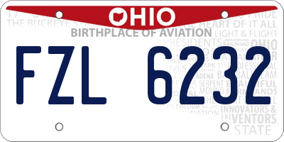 OH license plate FZL6232