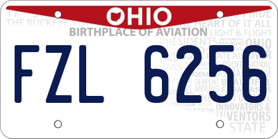 OH license plate FZL6256