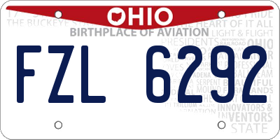 OH license plate FZL6292