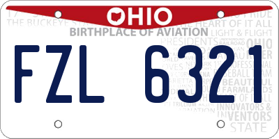 OH license plate FZL6321