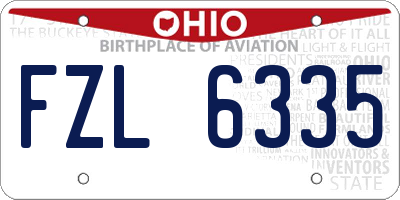 OH license plate FZL6335