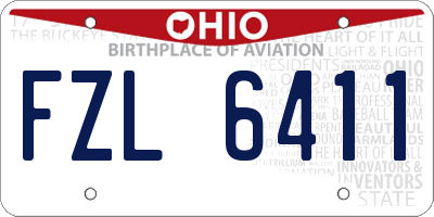 OH license plate FZL6411