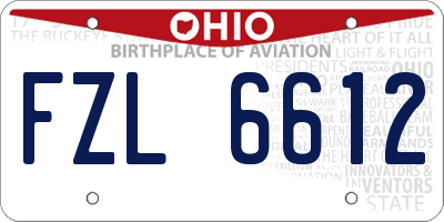 OH license plate FZL6612