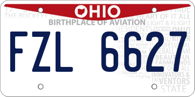 OH license plate FZL6627