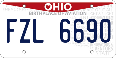 OH license plate FZL6690
