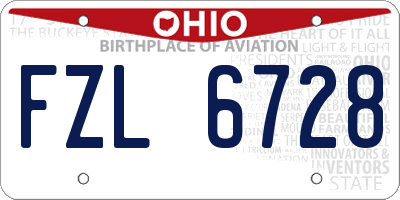 OH license plate FZL6728
