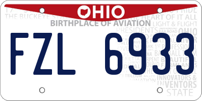 OH license plate FZL6933