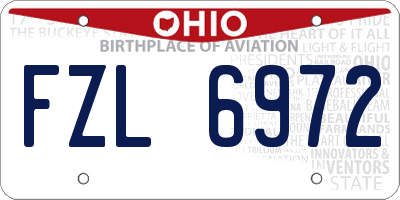 OH license plate FZL6972